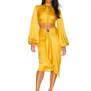 Andrea iyamah yellow behati set (skirt and top)